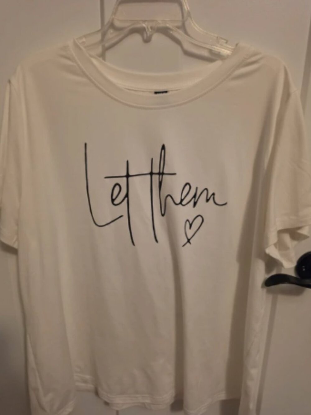 SHEIN Curve "Let Them" Inspirational Quote Graphic White Tee Sz 3XL